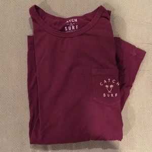 Catch Surf Long Sleeve Maroon T-Shirt